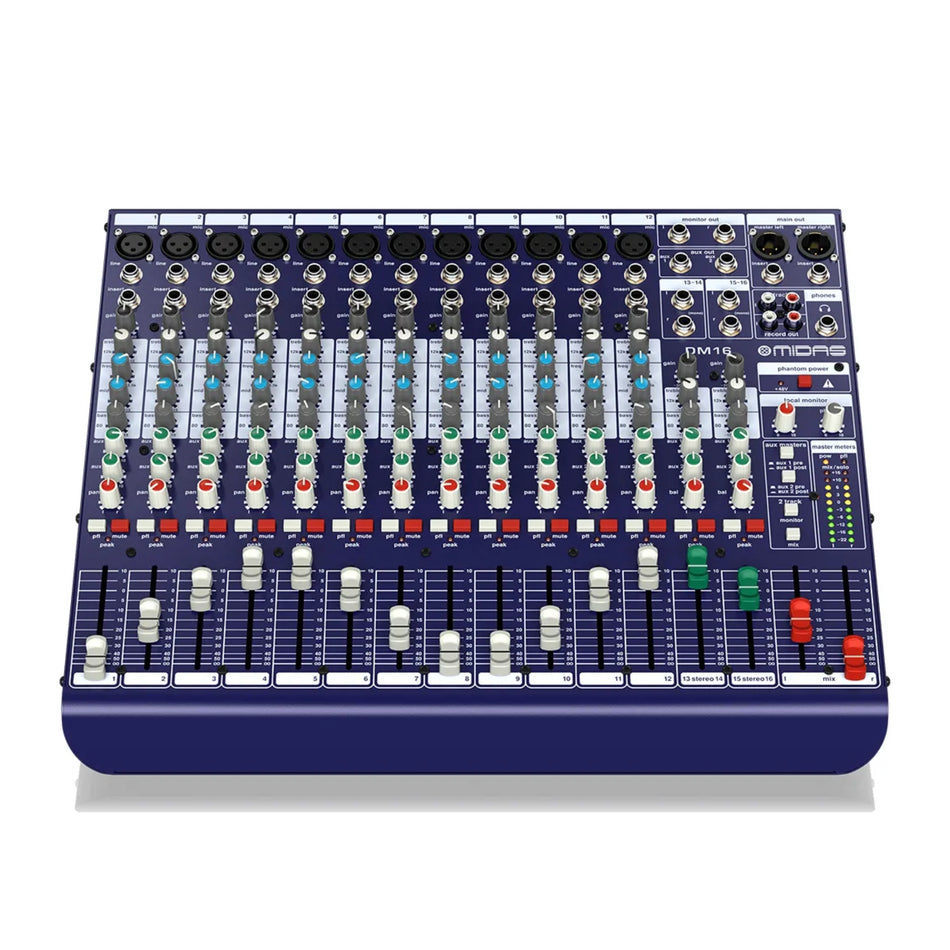 Midas DM16 Mezclador Análogo 16 Canales 12 Preamps