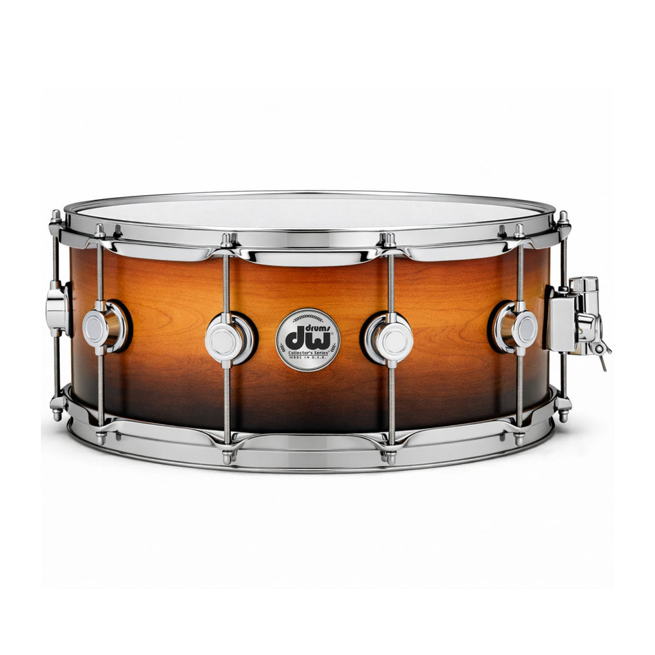 DW Drums Collector's Series Caja 14×7″ Maple Satin Amber to Ebony Burst