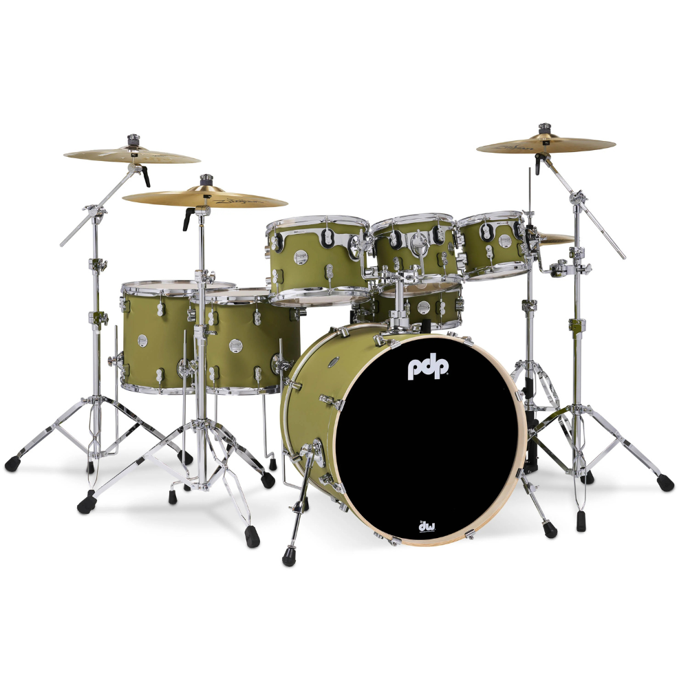 PDP PDCM2217SO Batería Acústica Concept Maple Satin Olive Shell 7Pcs