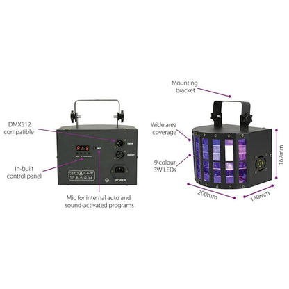 RX Lighting EE102 Derby Led RGBWA 9X1w