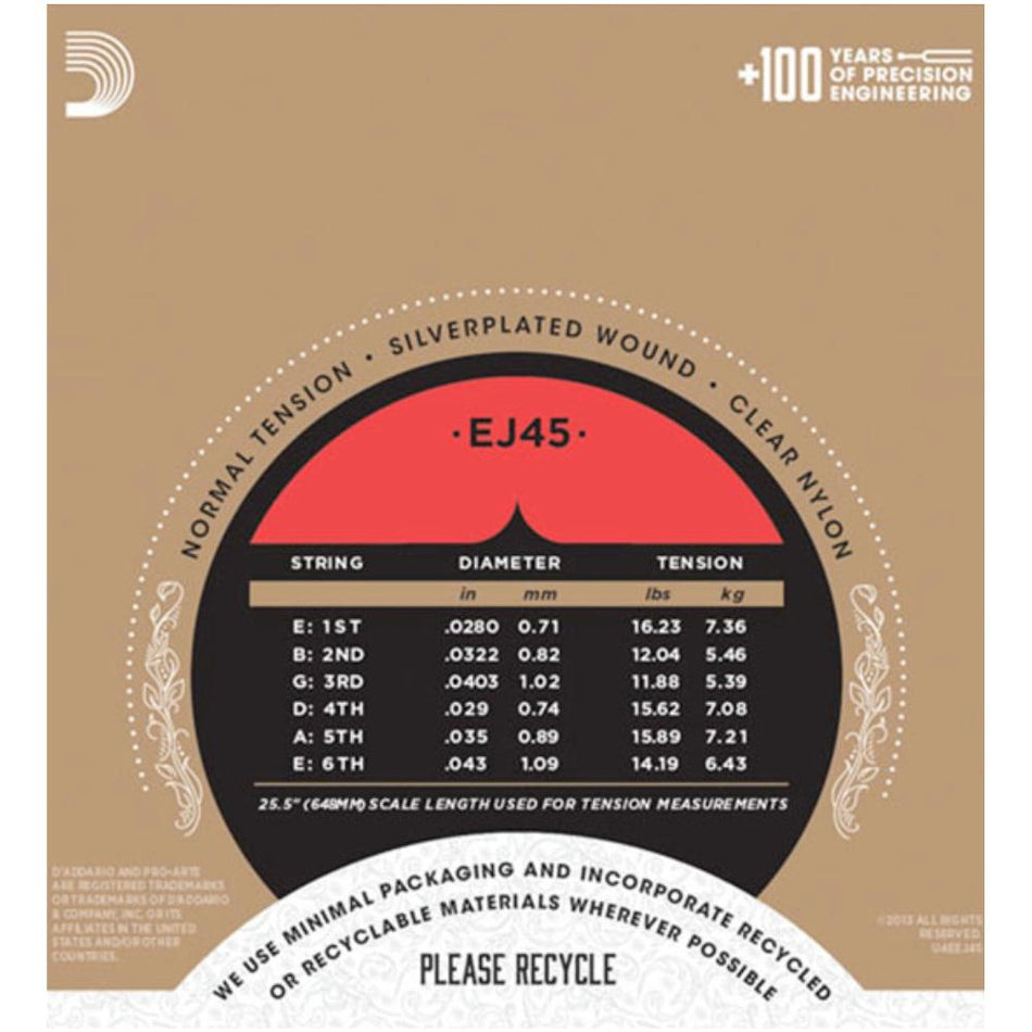 D'Addario EJ45 Cuerdas Guitarra Acústica 28-43