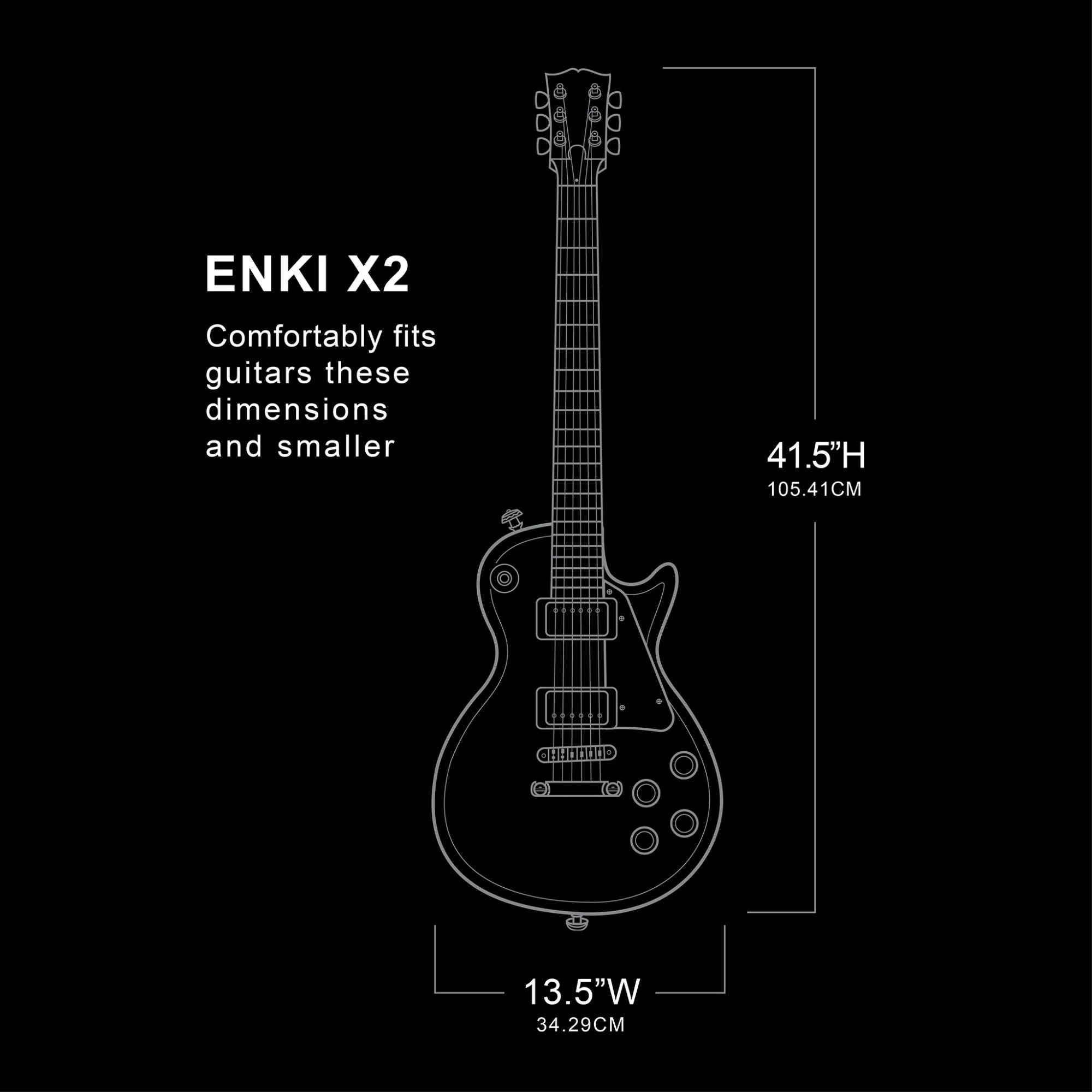 Enki X2 Case Vertical Rígido de Doble Capacidad para Guitarra Eléctrica Black