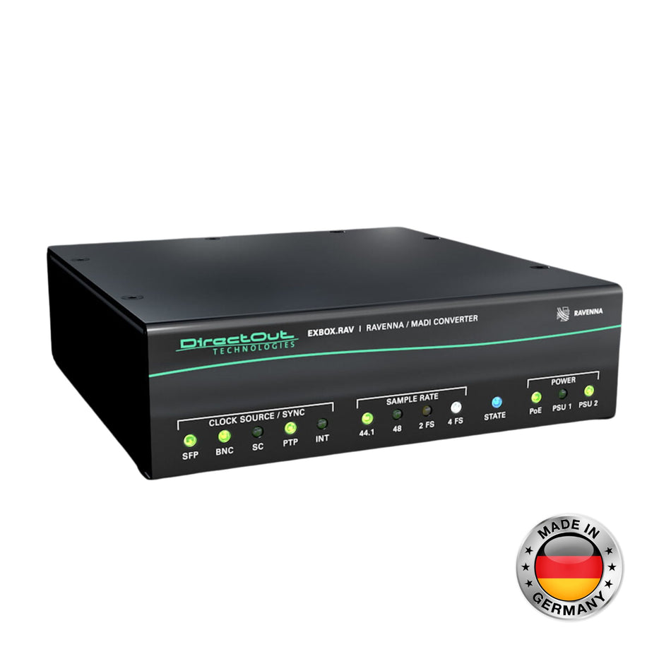 DirectOut EXBOX.RAV Convertidor RAVENNA/MADI 64 Canales con FastSRC y