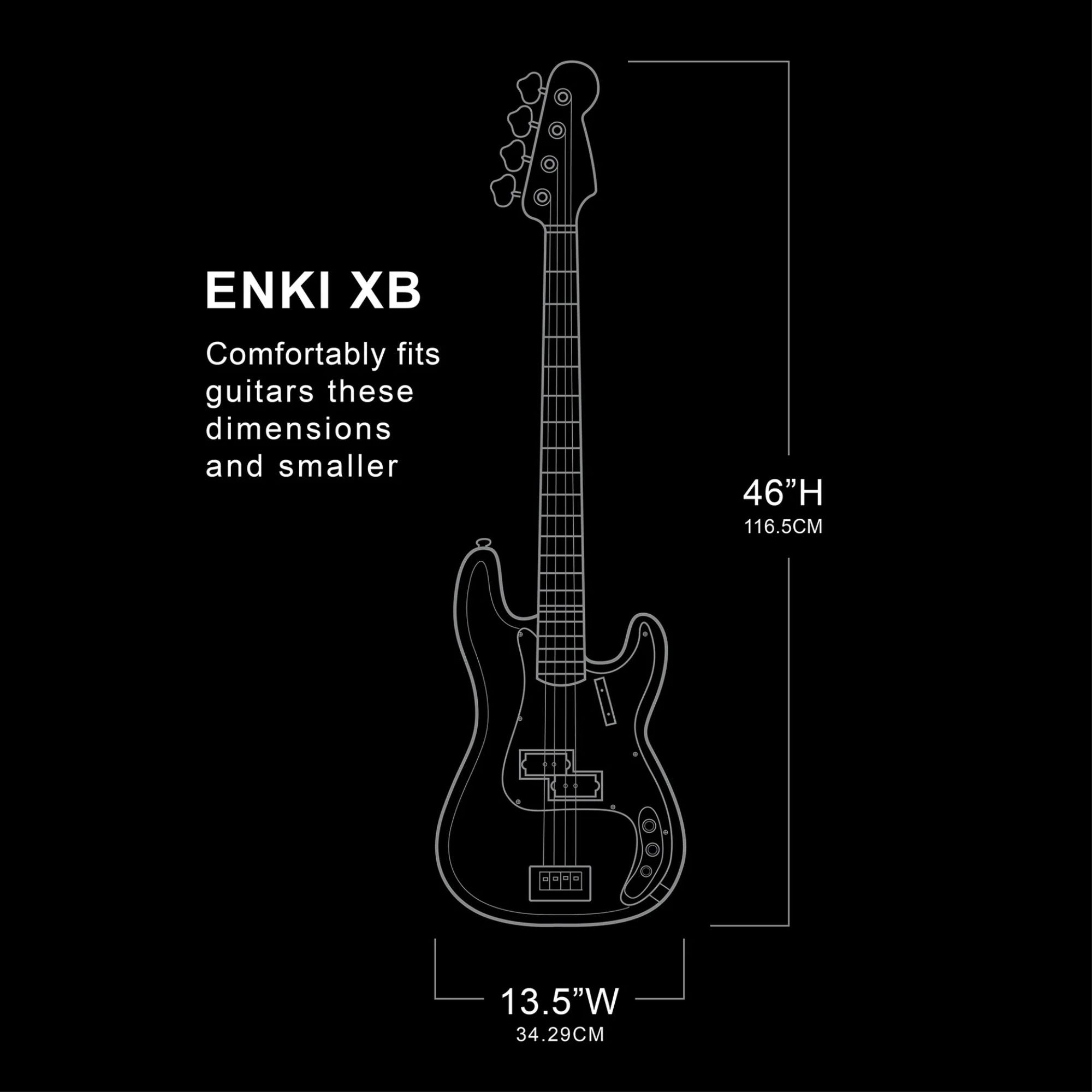 Enki XB Case Vertical Rígido de Doble Capacidad para Bajo Eléctrico Black