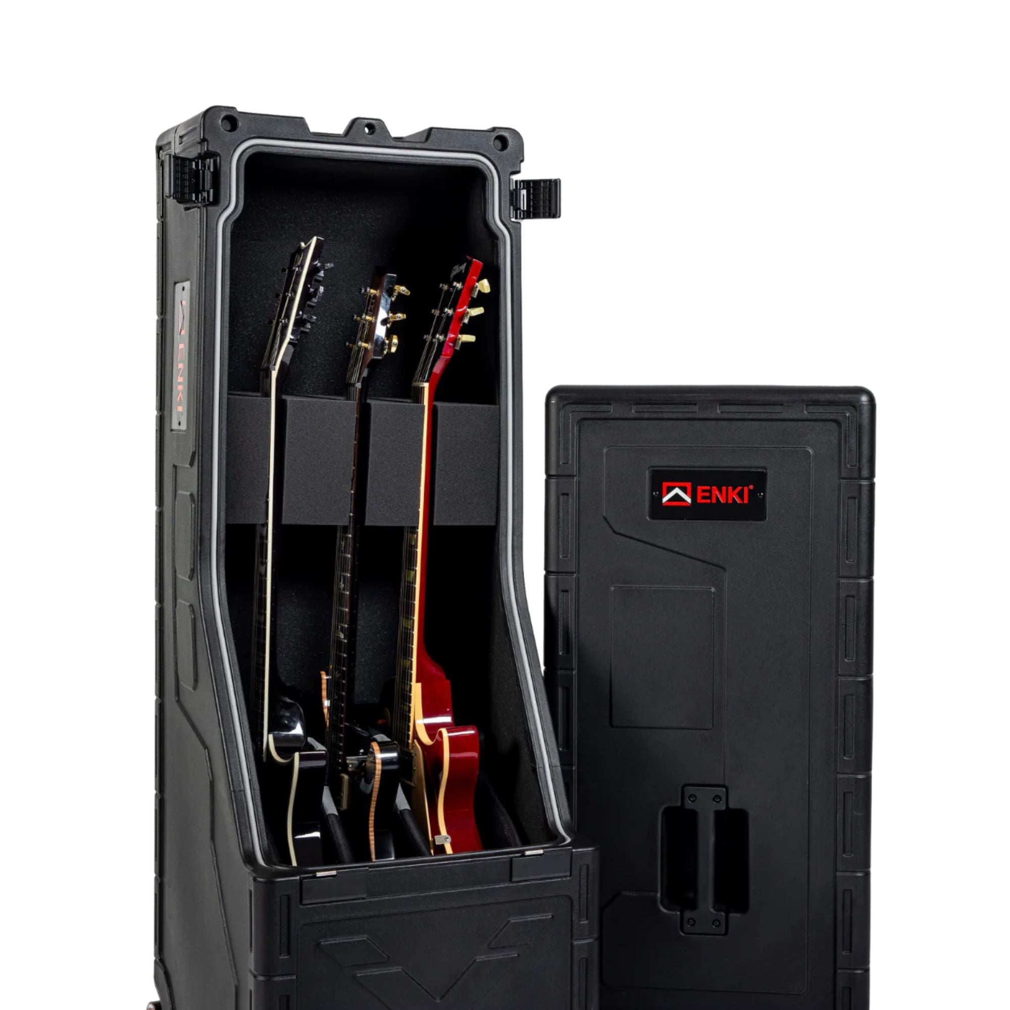 Enki X3 Case Vertical Rígido de Doble Capacidad para Guitarra Eléctrica Black