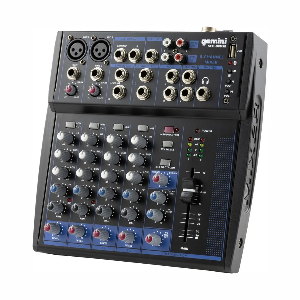 Gemini GEM-08USB Consola de Audio Análogo – Promusic