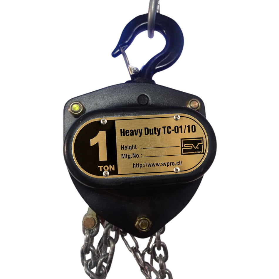 Svpro BT-01/10 Tecle Manual de Cadena 1 Tonelada 10 m