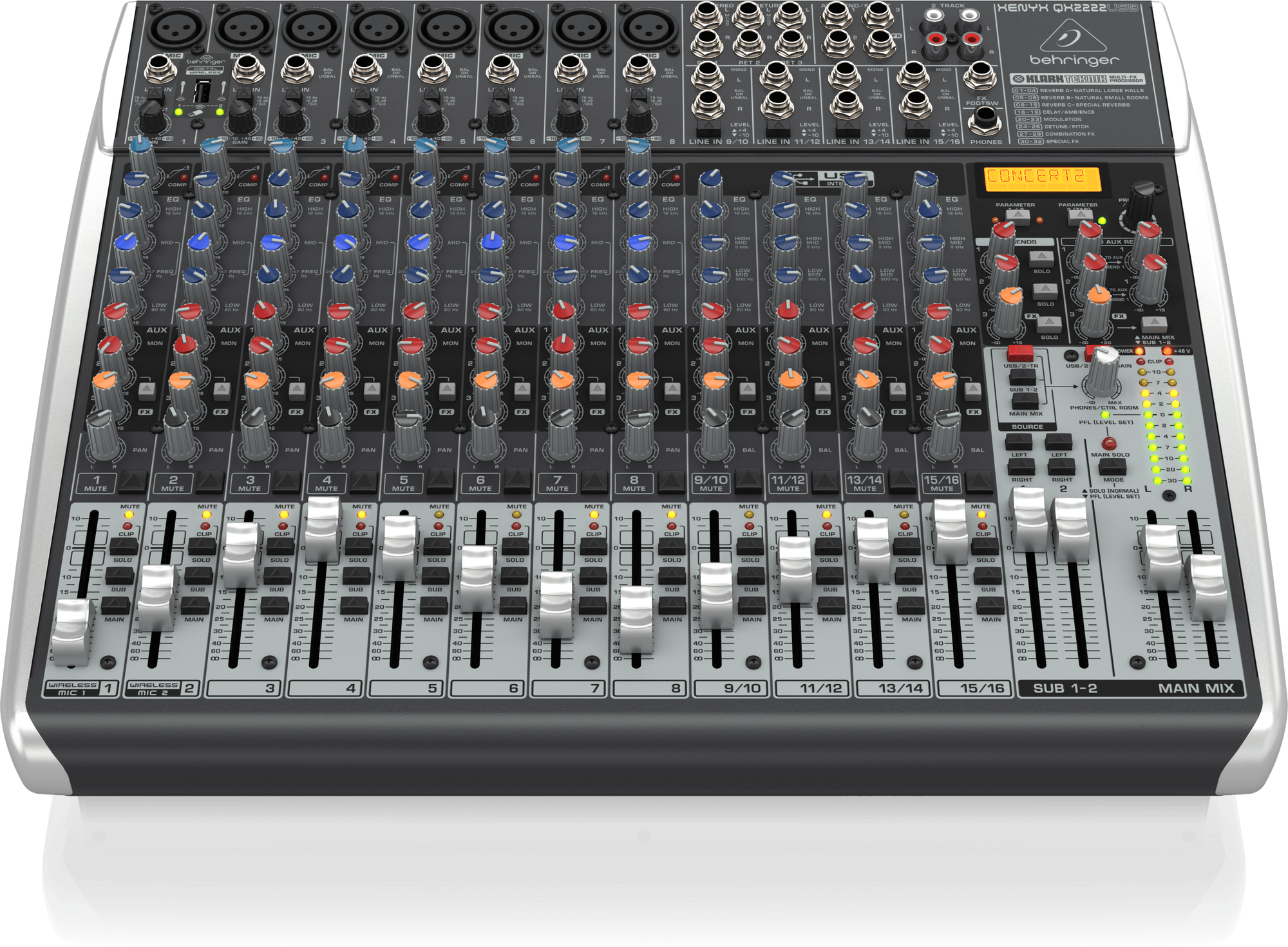 Behringer QX2222USB Mezclador 22 Canales FX/USB