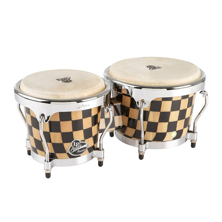Bongo LP Aspire Accent LPA601CHKC con acabado Checkerboard de cuadros natural y negro y herrajes cromados