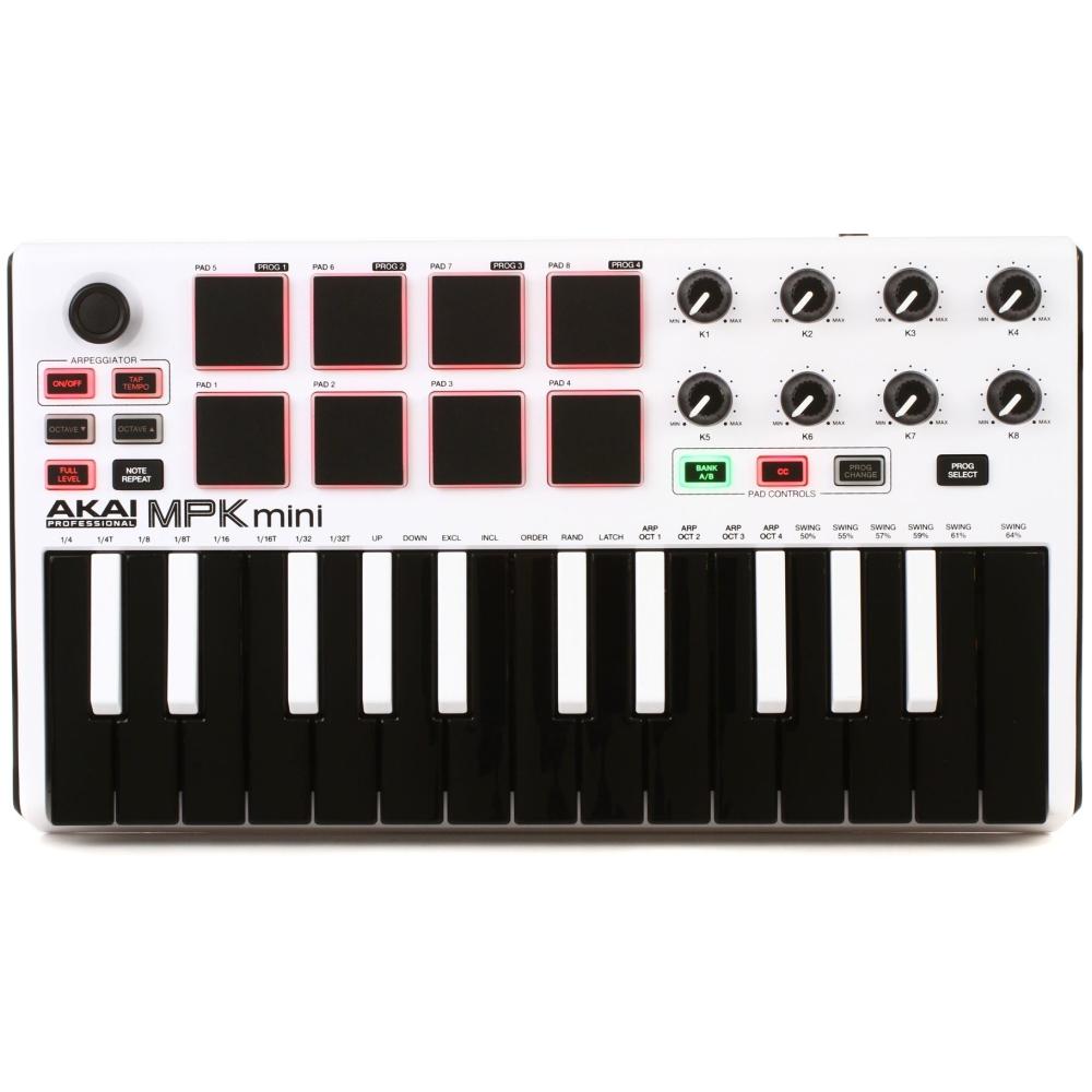 Akai MPK Mini White MK3 Controlador MIDI - USB 25 teclas