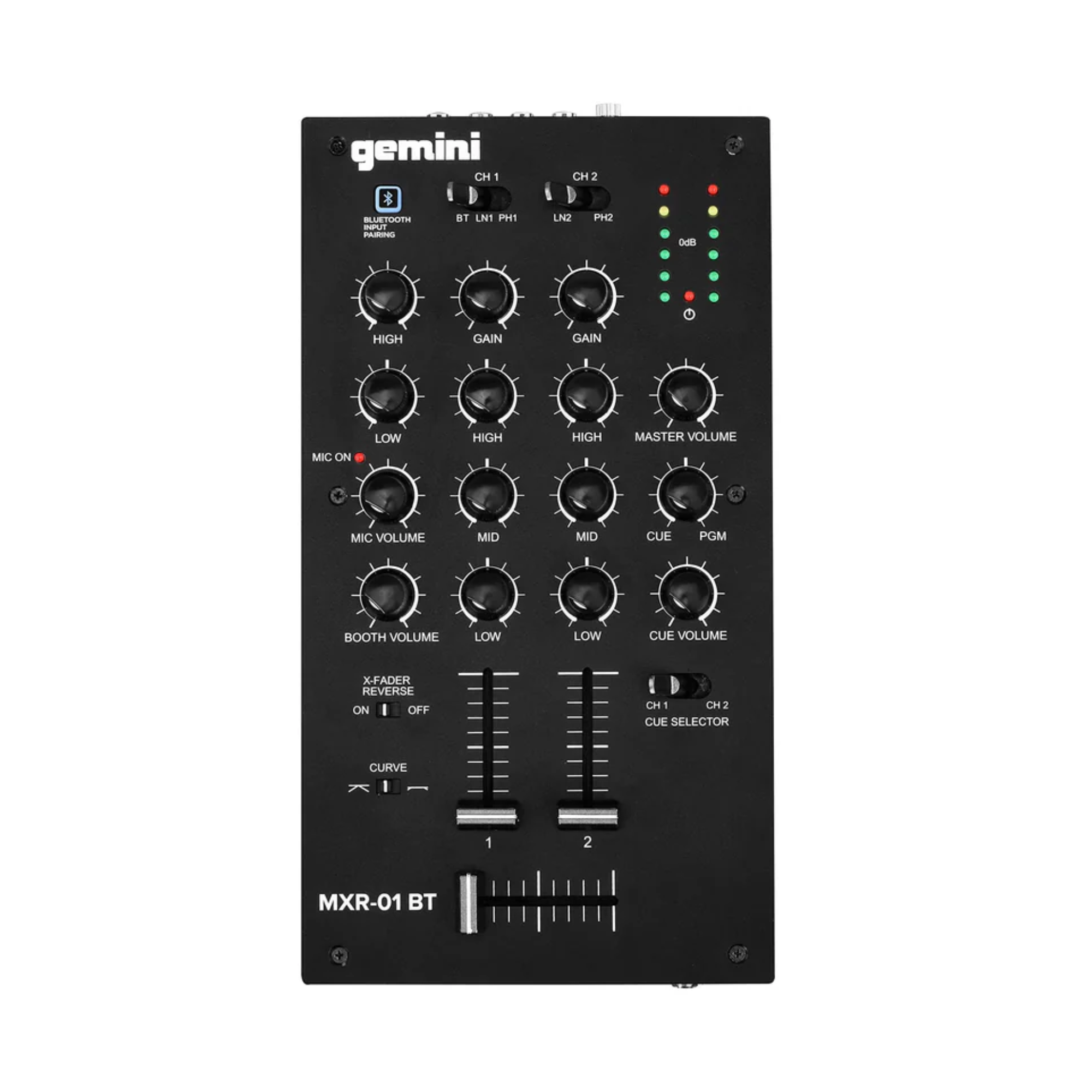 Gemini MXR-01BT Mezclador DJ 2 Canales con Bluetooth