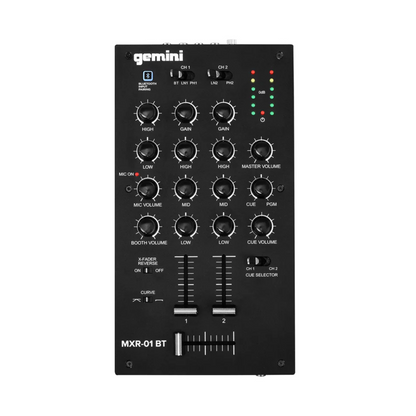 Gemini MXR-01BT Mezclador DJ 2 Canales con Bluetooth