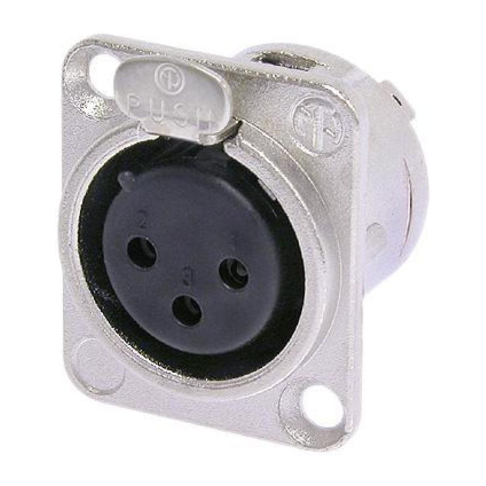Neutrik NC3FD-L-1 Conector XLR Chasis Hembra Cuadrado 3 Pines