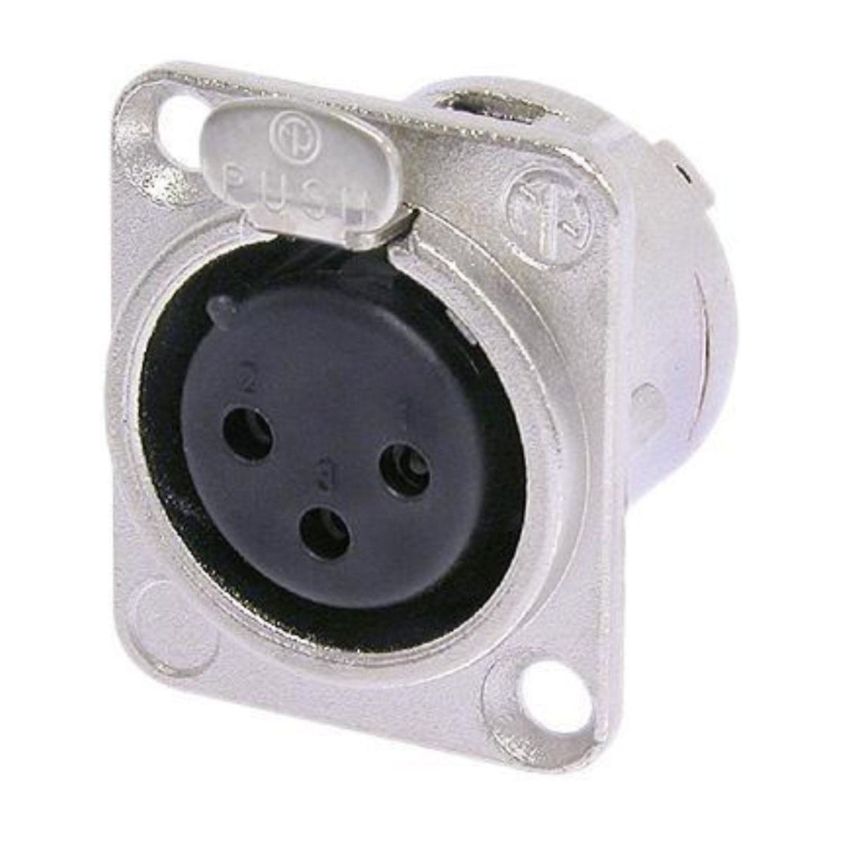 Neutrik NC3FD-L-1 Conector XLR Hembra de Chasis 3 Pines Niquelado