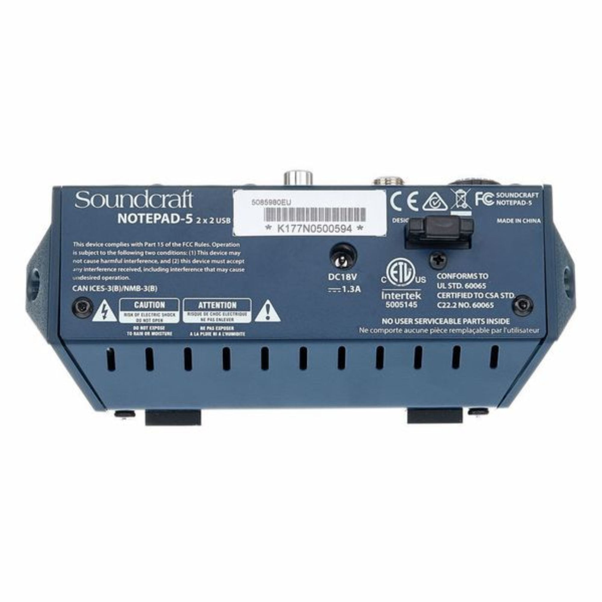 Soundcraft Notepad-5 Mezclador Análogo 5 Canales con Interfaz USB
