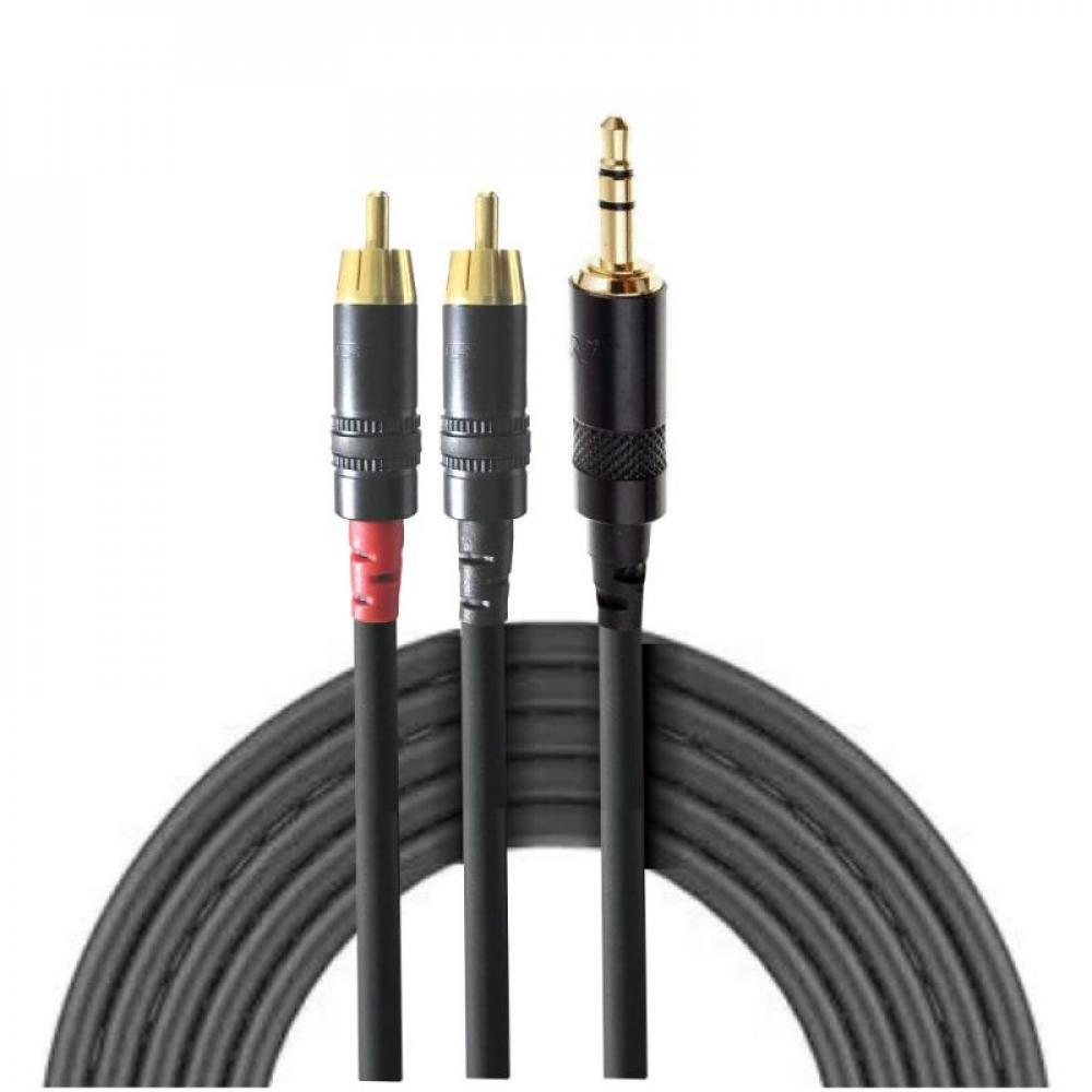 Rean NRA0150031 Cable Miniplug TRS a 2 RCA 3mts