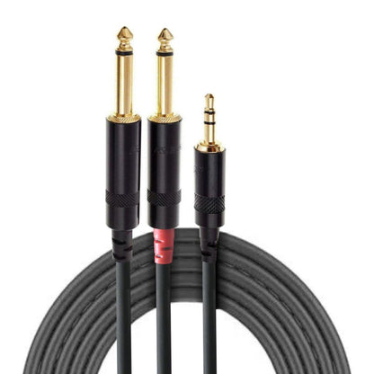 Rean Cable Miniplug TRS a 2 Plug 1/4 TS - 1.5mts