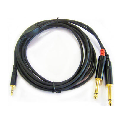 Rean Cable Miniplug TRS a 2 Plug 1/4 TS - 1.5mts