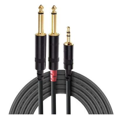 Rean Cable Mini Plug TRS a 2 Plug 1/4" TS 3 mts.