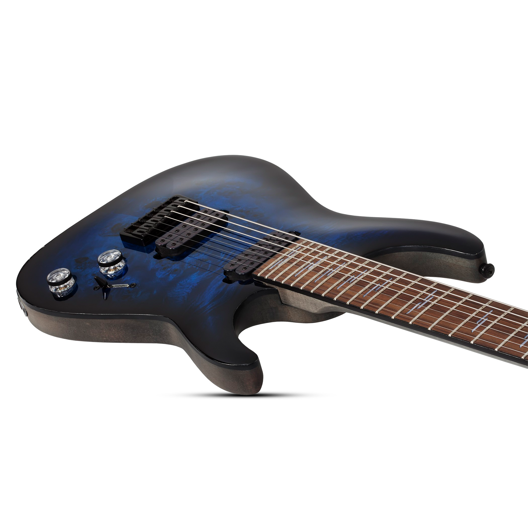 Schecter Omen Elite-7 See Thru Blue Burst Guitarra Eléctrica 7 cuerdas