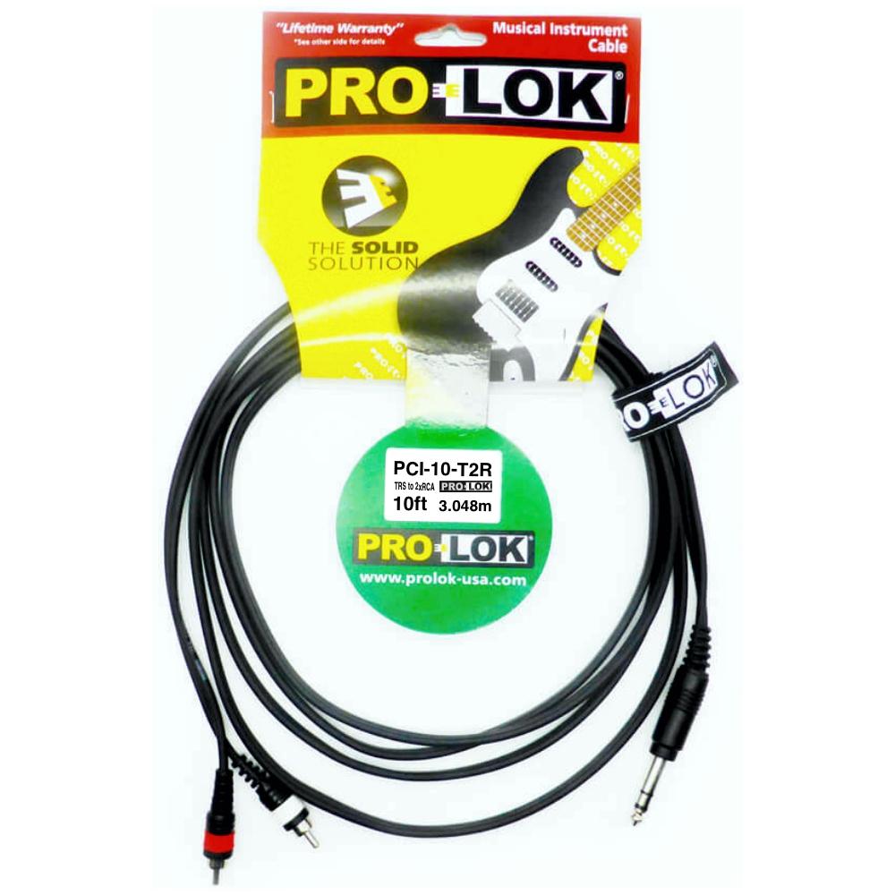 Pro-Lok PCI10T2R Cable Plug 1/4 TRS a RCA - 3mts