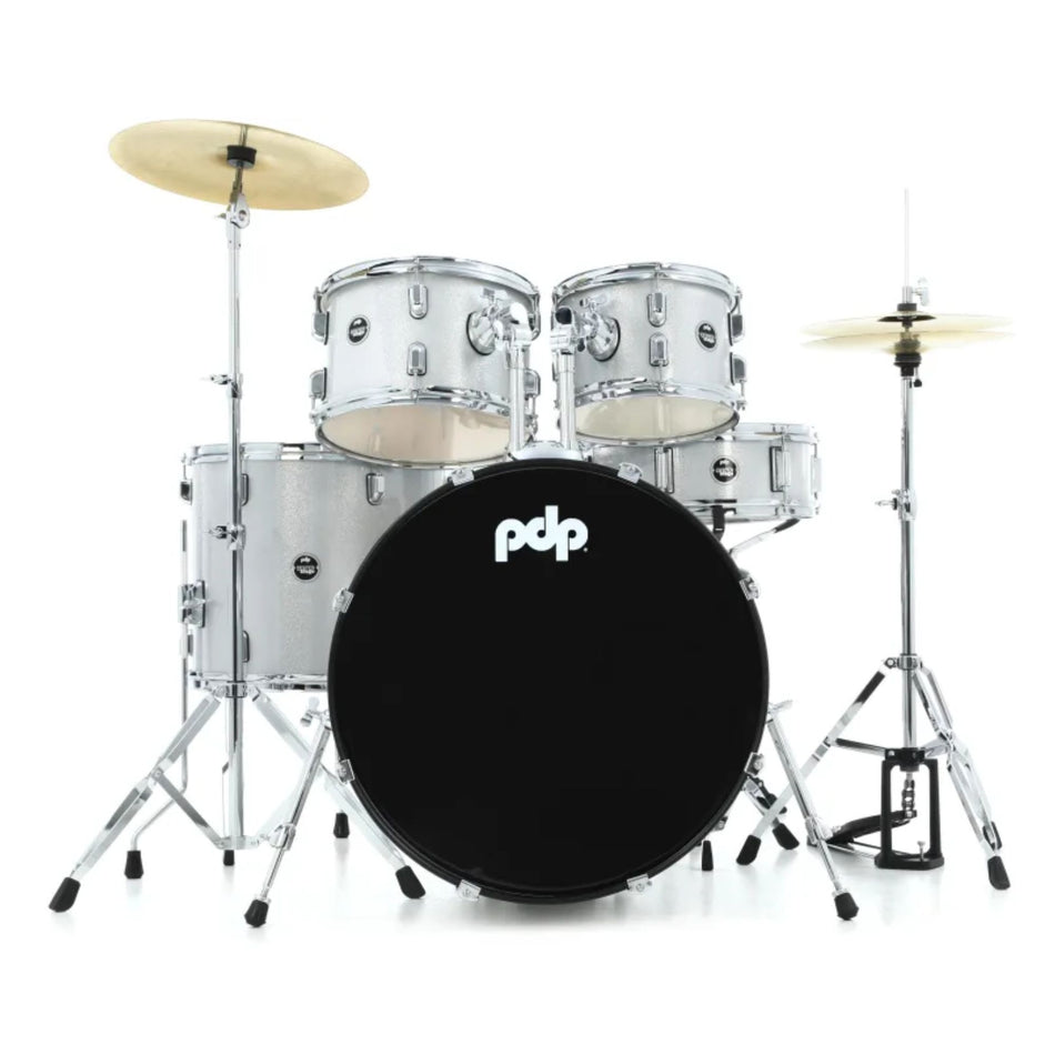 PDP Pack Batería 5 Piezas + Hardware + Platillos / Center Stage Diamond White Sparkle