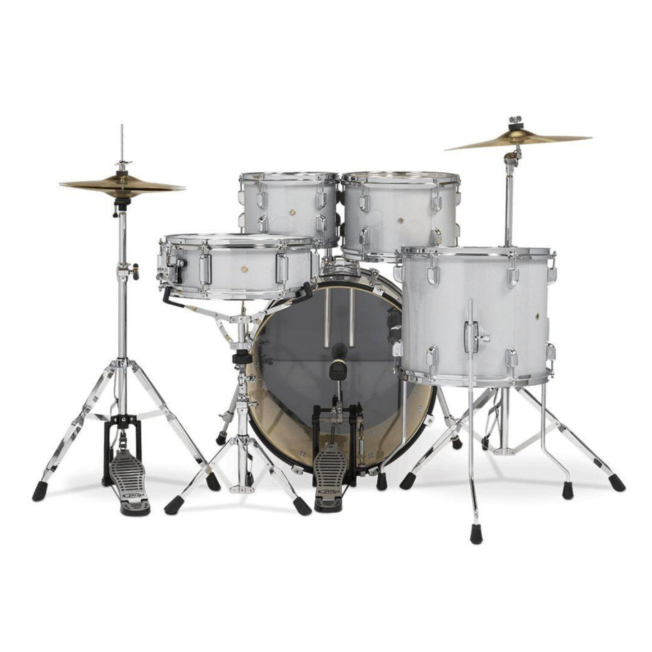 PDP Pack Batería 5 Piezas + Hardware + Platillos / Center Stage Diamond White Sparkle