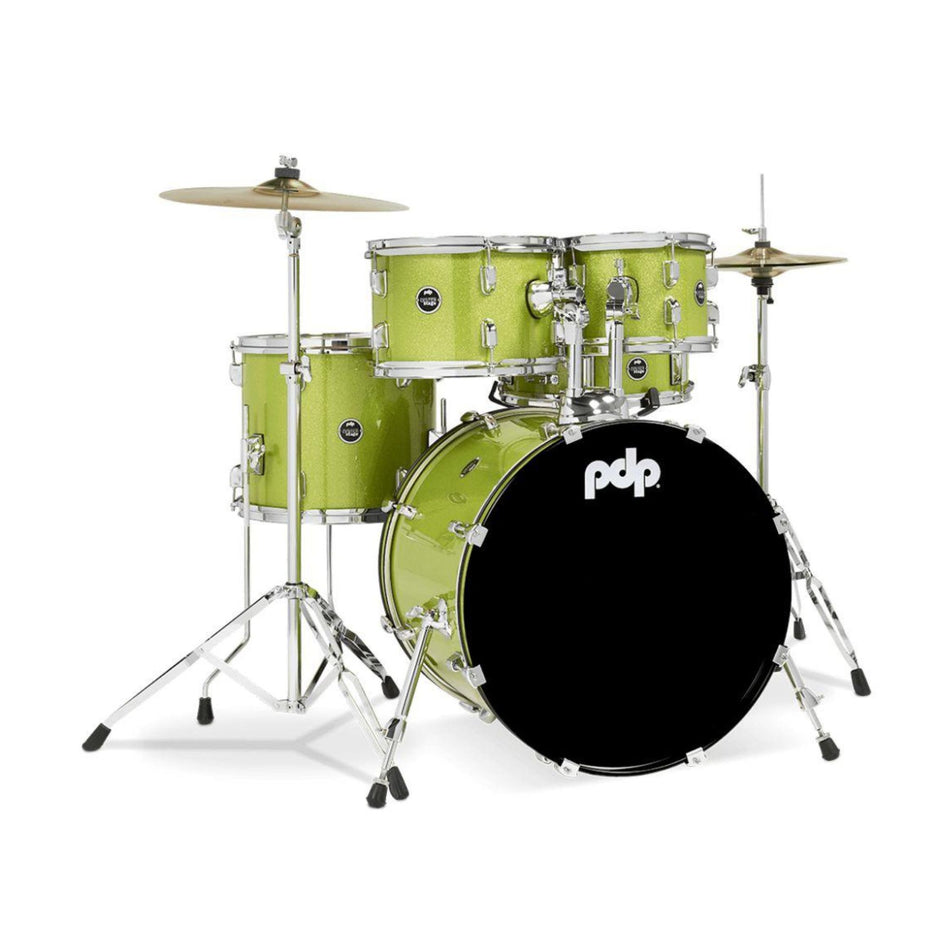 PDP Batería Acústica Center Stage Electric Green Sparkle 5 Piezas