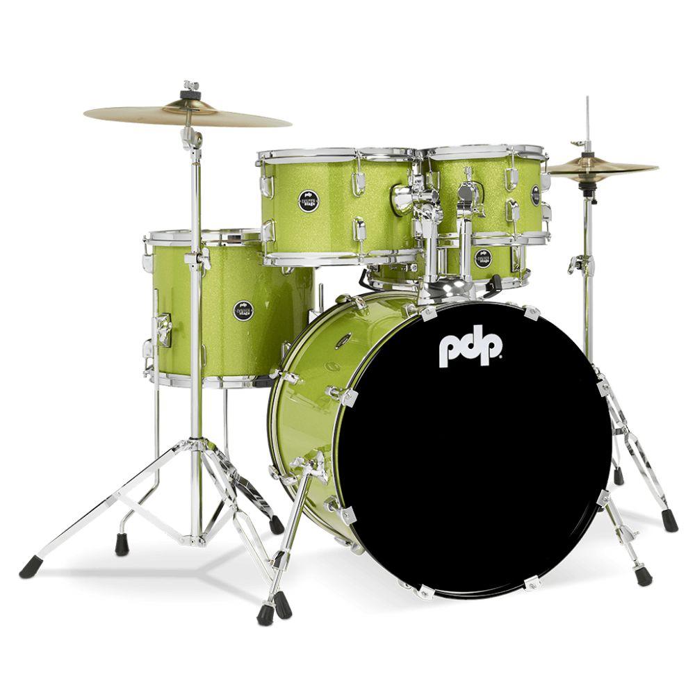 PDP PDCE2215KTEL Batería Acústica Center Stage Electric Green Sparkle 5Pcs