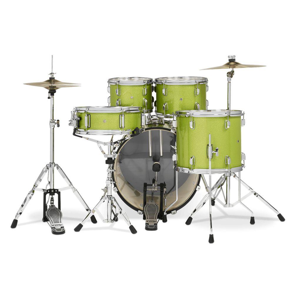PDP Batería Acústica Center Stage Electric Green Sparkle 5 Piezas