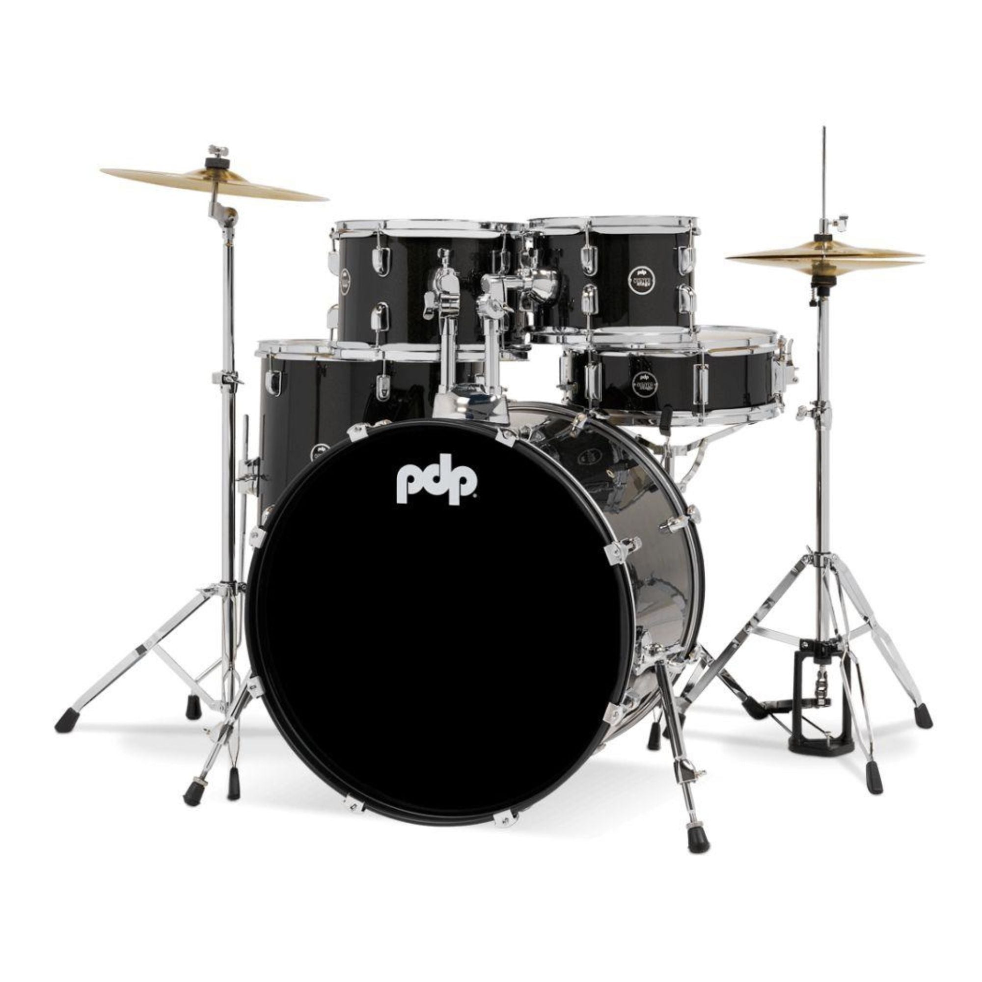 PDP Pack Bateria 5Pcs + Hardware + Platillos / Center Stage Iridescent Black Sparkle