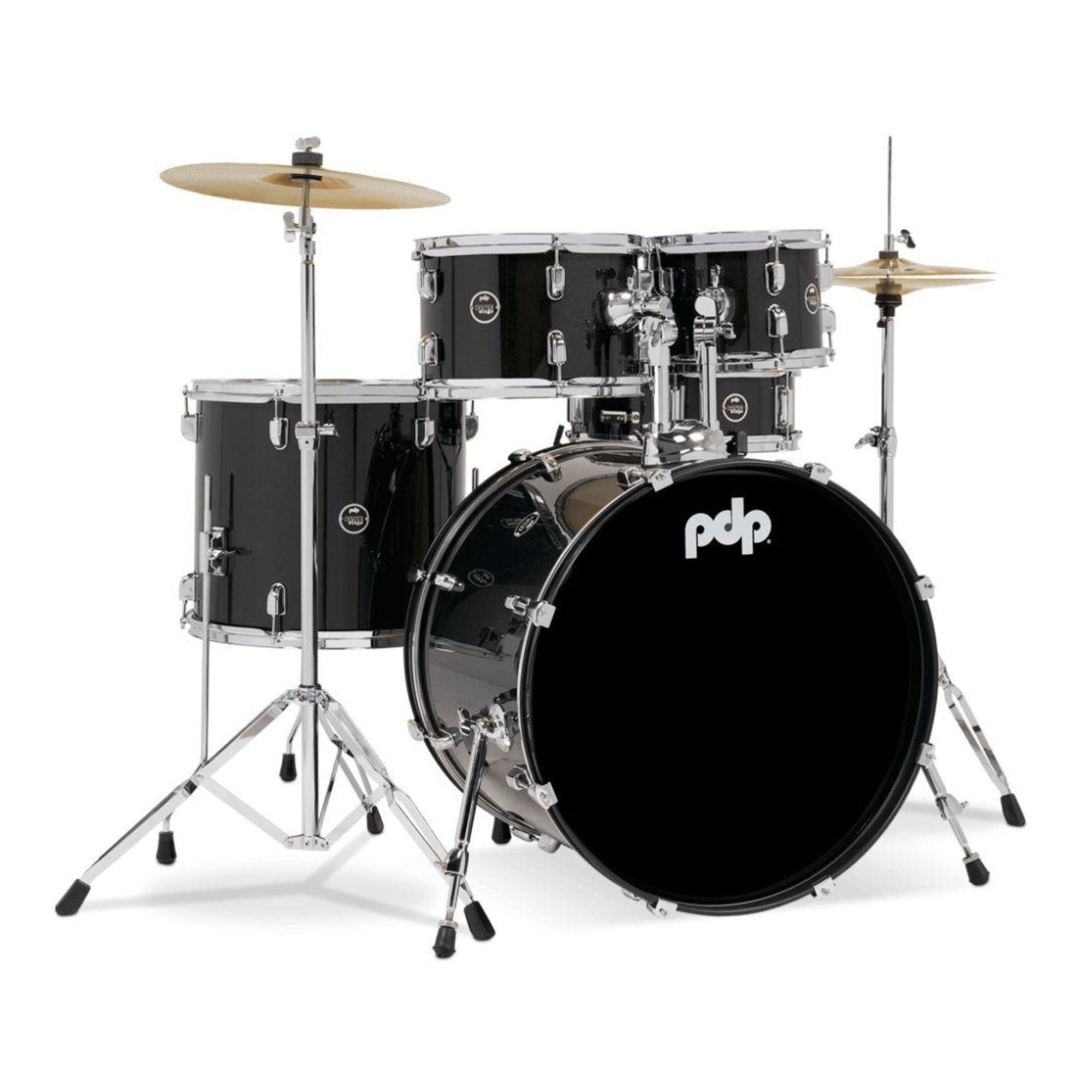 PDP Pack Bateria 5Pcs + Hardware + Platillos / Center Stage Iridescent Black Sparkle