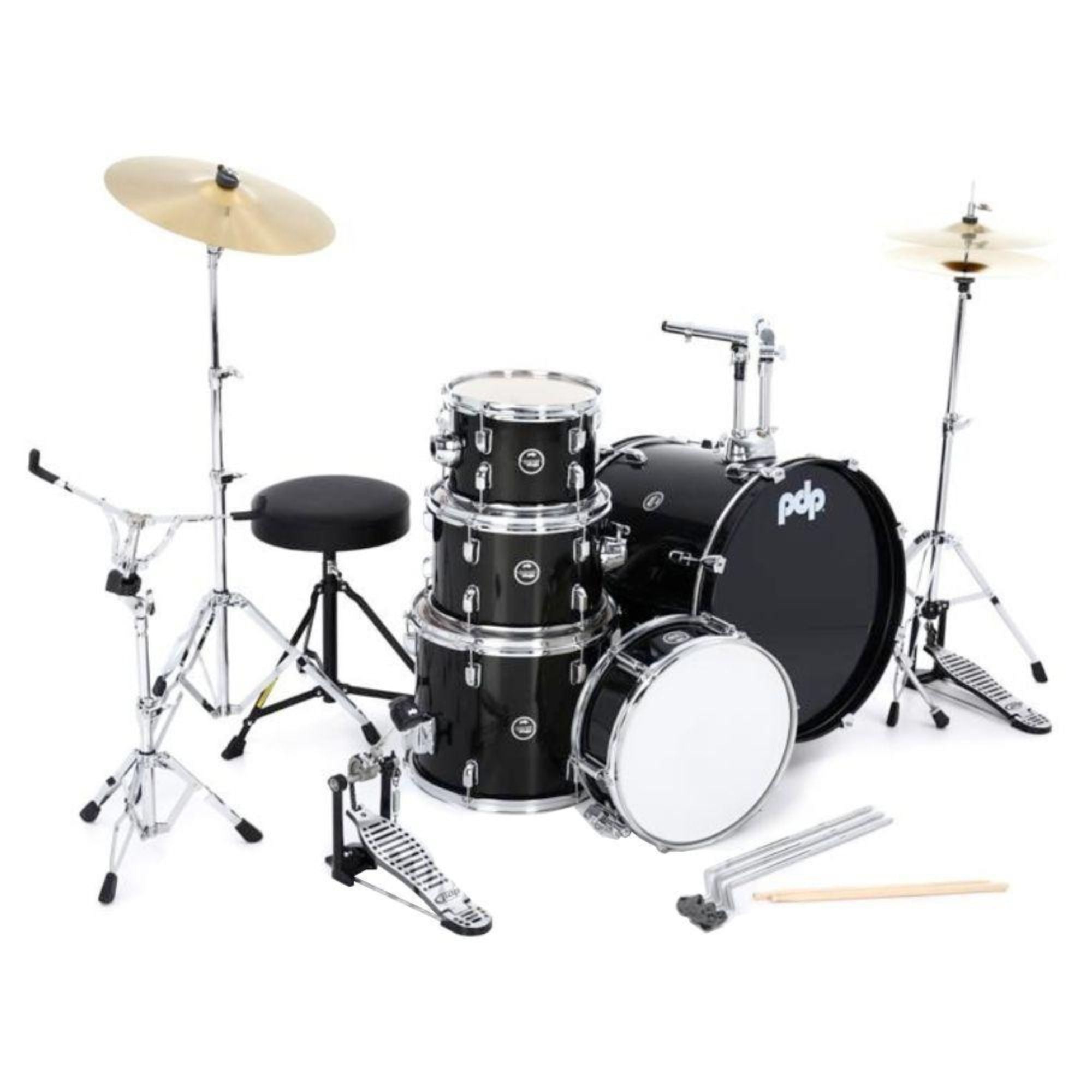 PDP Pack Bateria 5Pcs + Hardware + Platillos / Center Stage Iridescent Black Sparkle