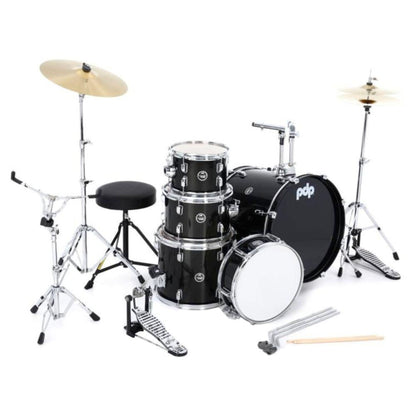 PDP Pack Bateria 5Pcs + Hardware + Platillos / Center Stage Iridescent Black Sparkle