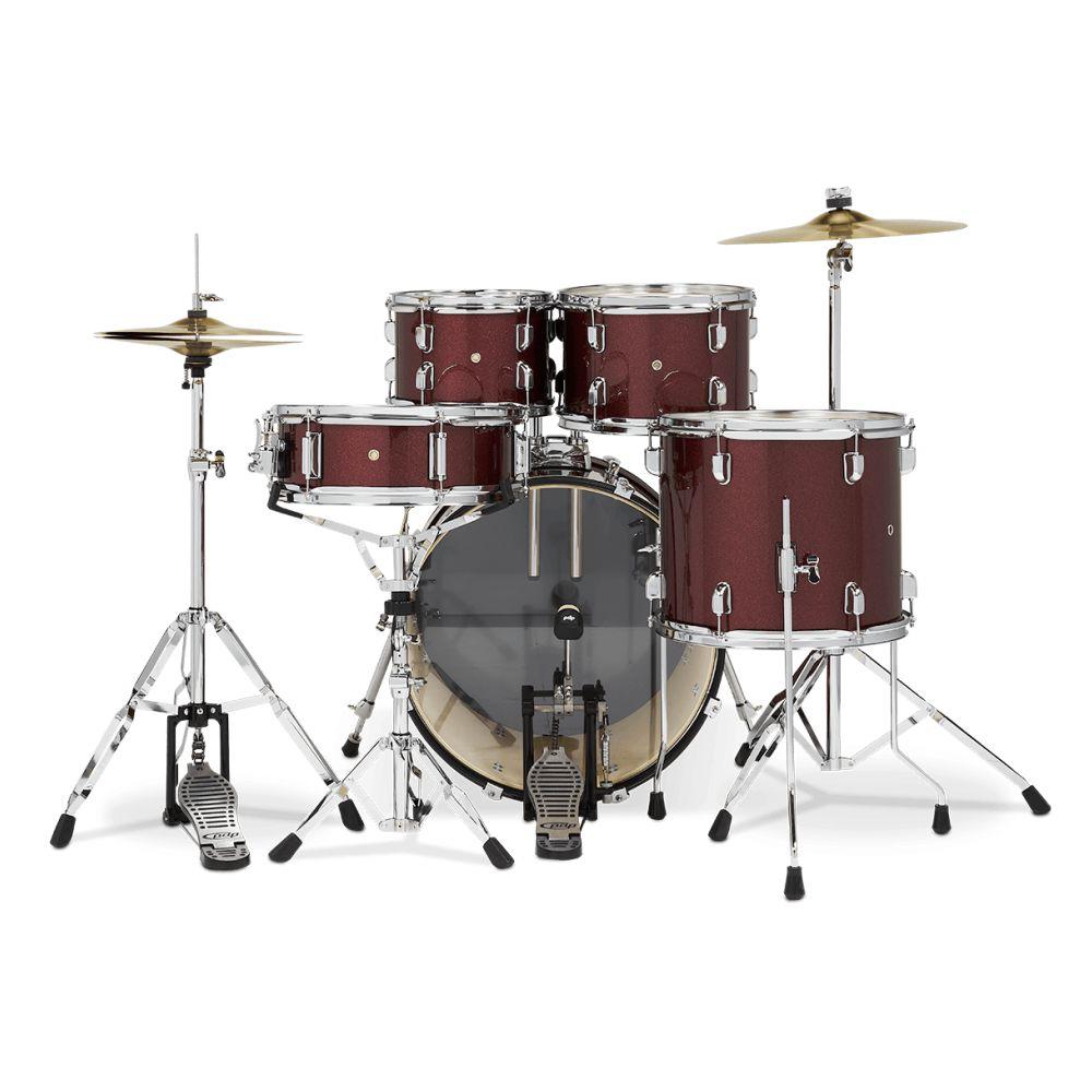 PDP PDCE2215KTRR Batería Acústica Center Stage Ruby Red Sparkle 5Pcs