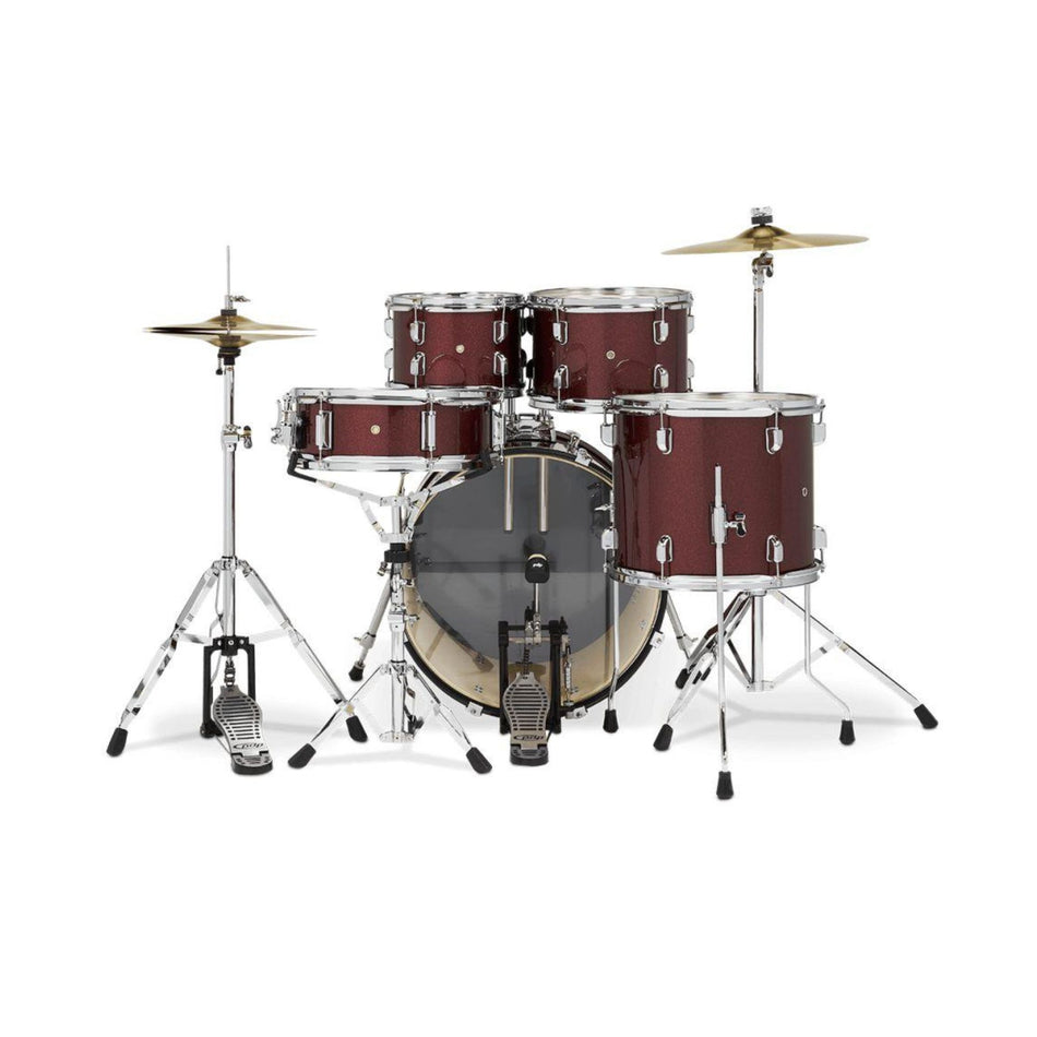 PDP Pack Batería 5 Piezas + Hardware + Platillos / Center Stage Ruby Red Sparkle