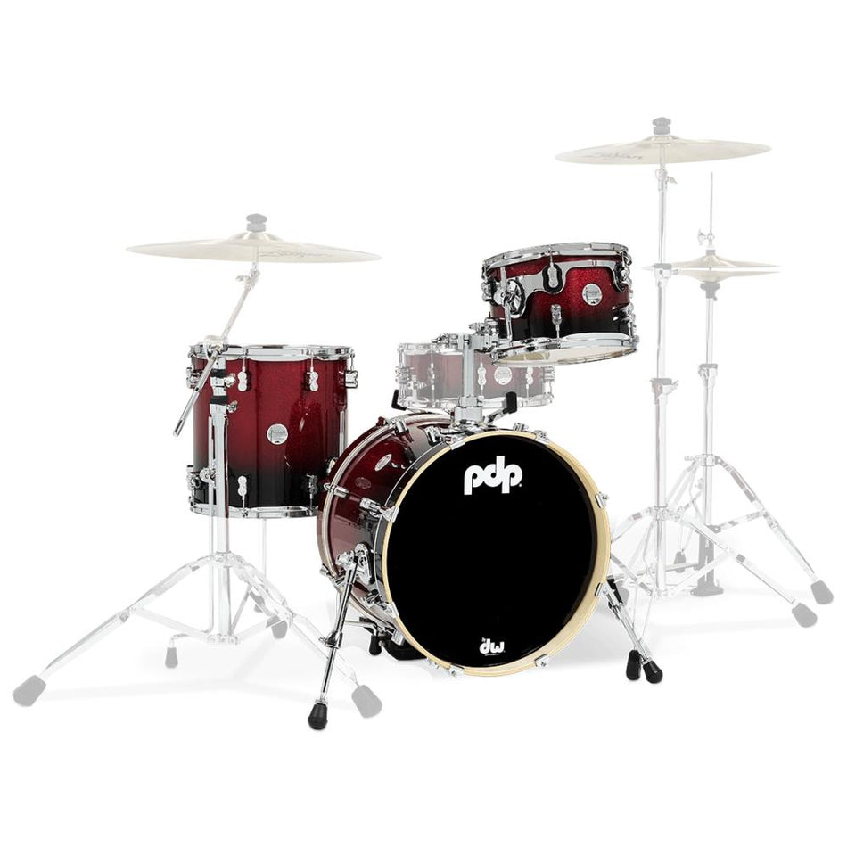 PDP PDCM18BPRB Shellpack Concept Maple Bopkit Red to Black 3 Piezas