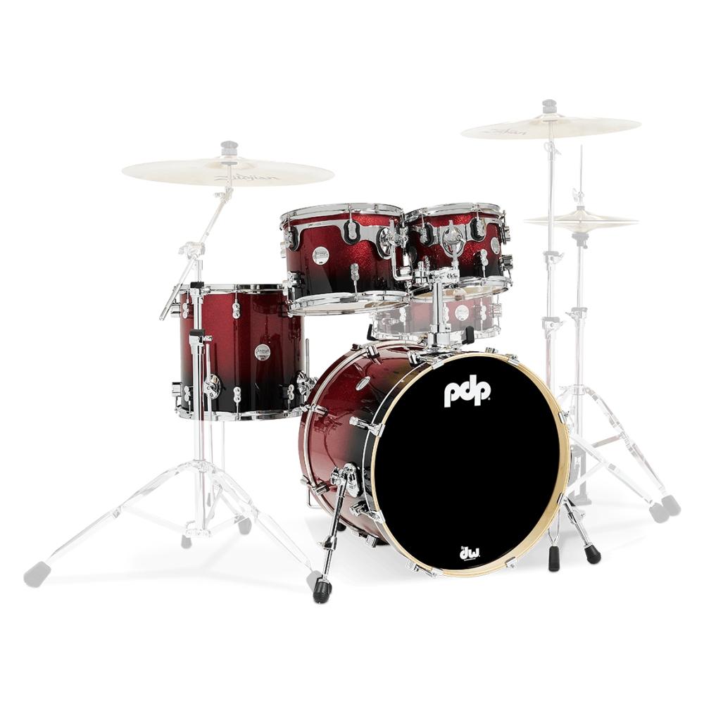 PDP PDCM20FNRB Batería Acústica Concept Maple Red to Black Fade 4Pcs