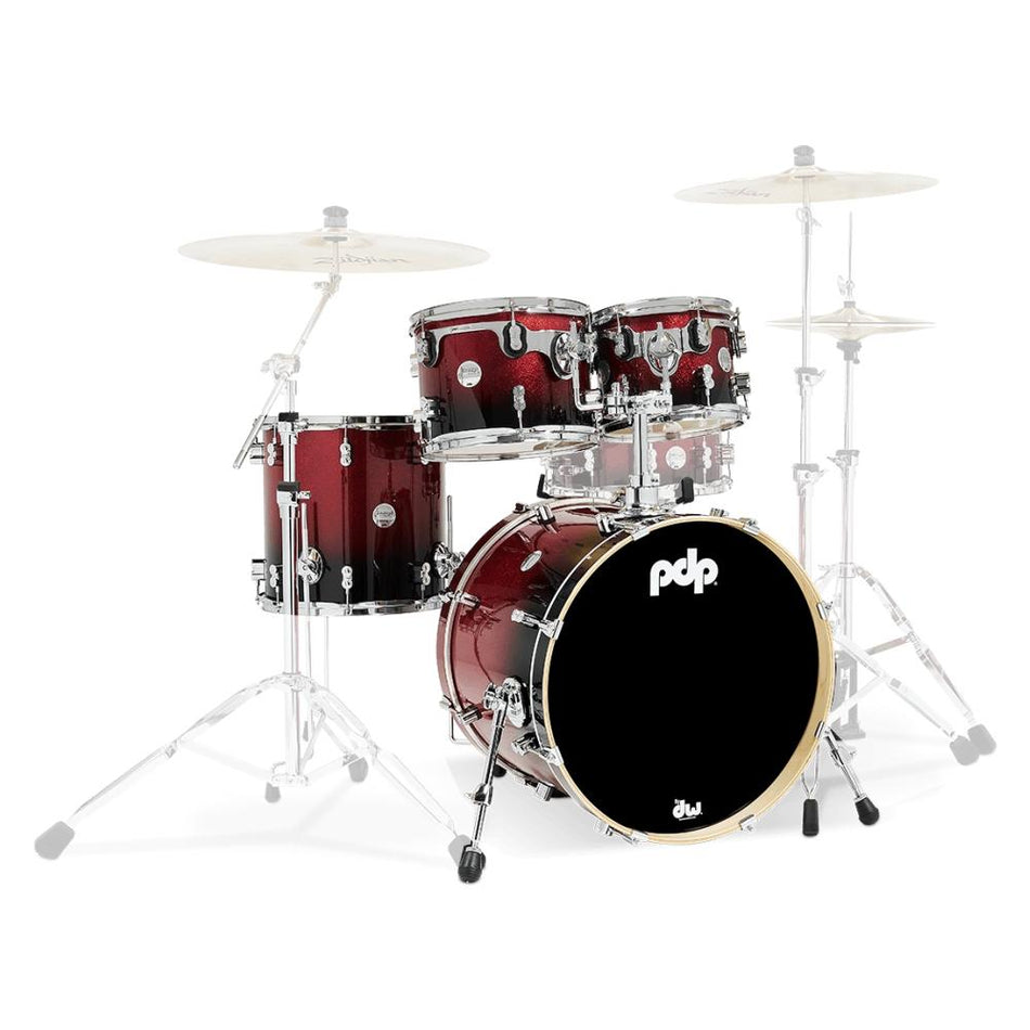 PDP PDCM20FNRB Batería Acústica Concept Maple Red to Black Fade 4 Piezas
