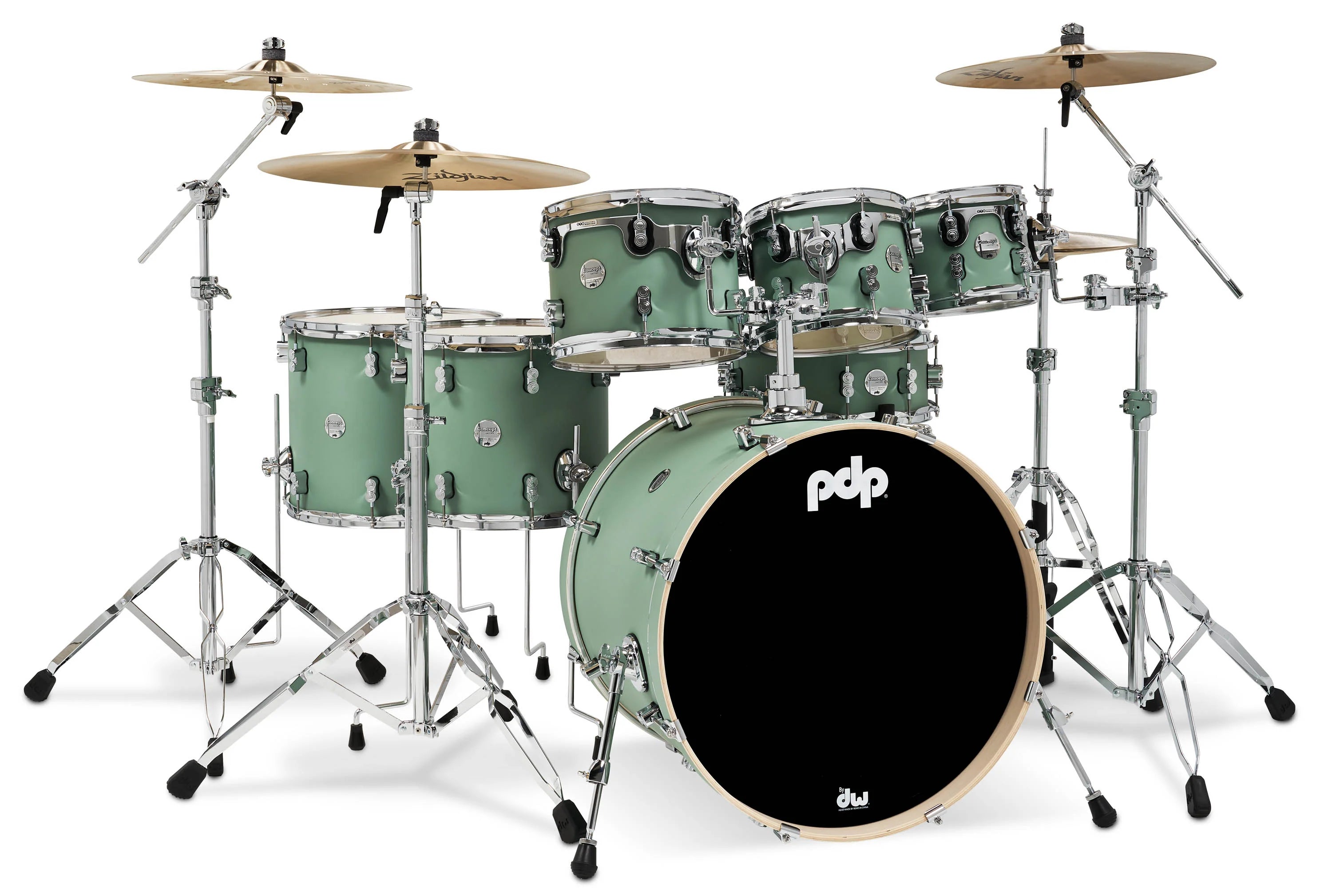 PDP PDCM2217SF Shell Pack Concept Maple Satin Seafoam 7 Piezas