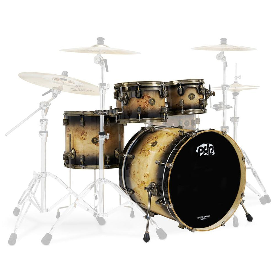 PDP PDLT2214MB Batería Acústica Concept Maple Mapa Burl Laquer 4 Piezas