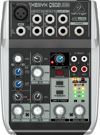 Behringer Xenyx Q502USB Mezclador Análogo 5 Canales - USB