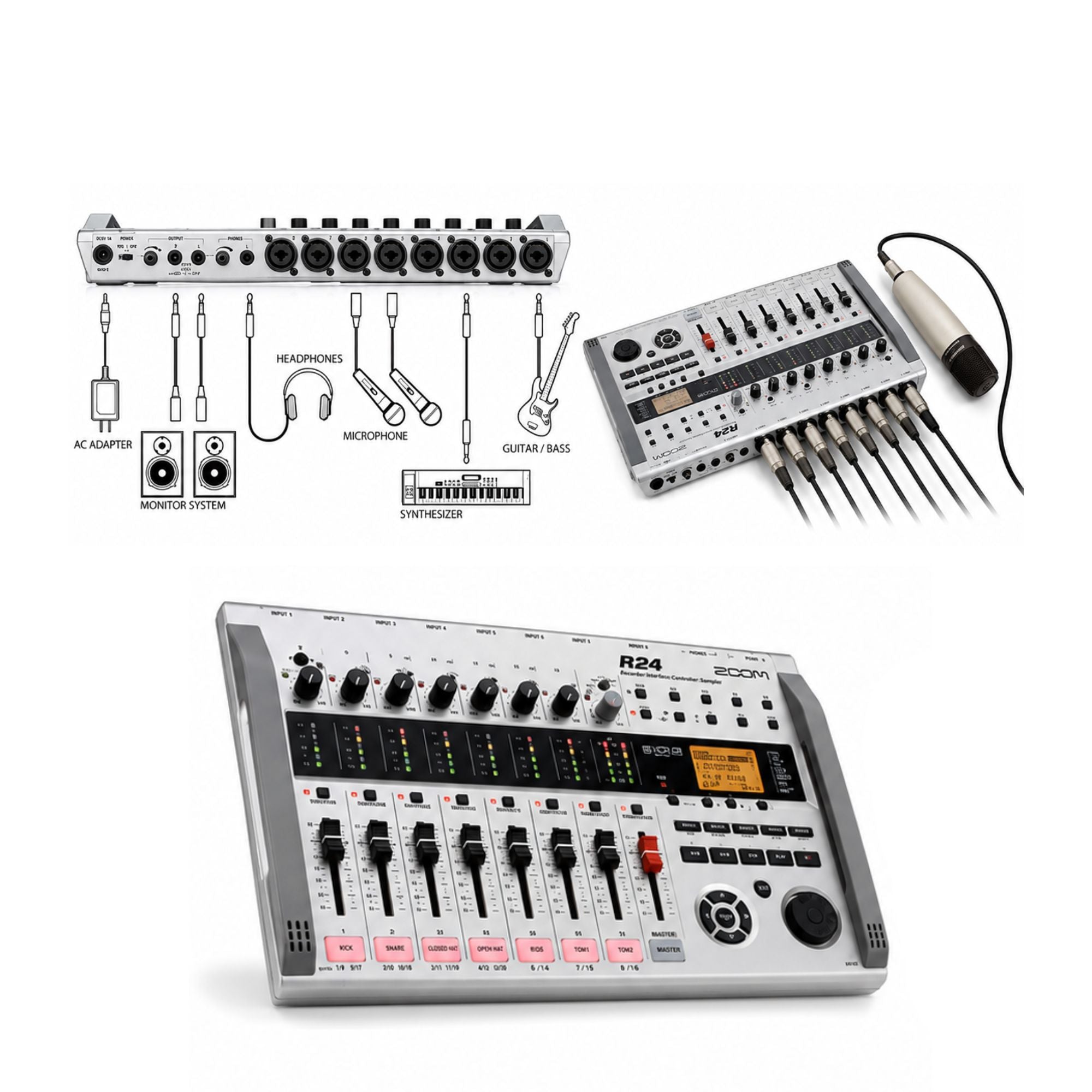 Zoom R24 Grabadora Multipista 24 Pistas con Interfaz USB y Sampler