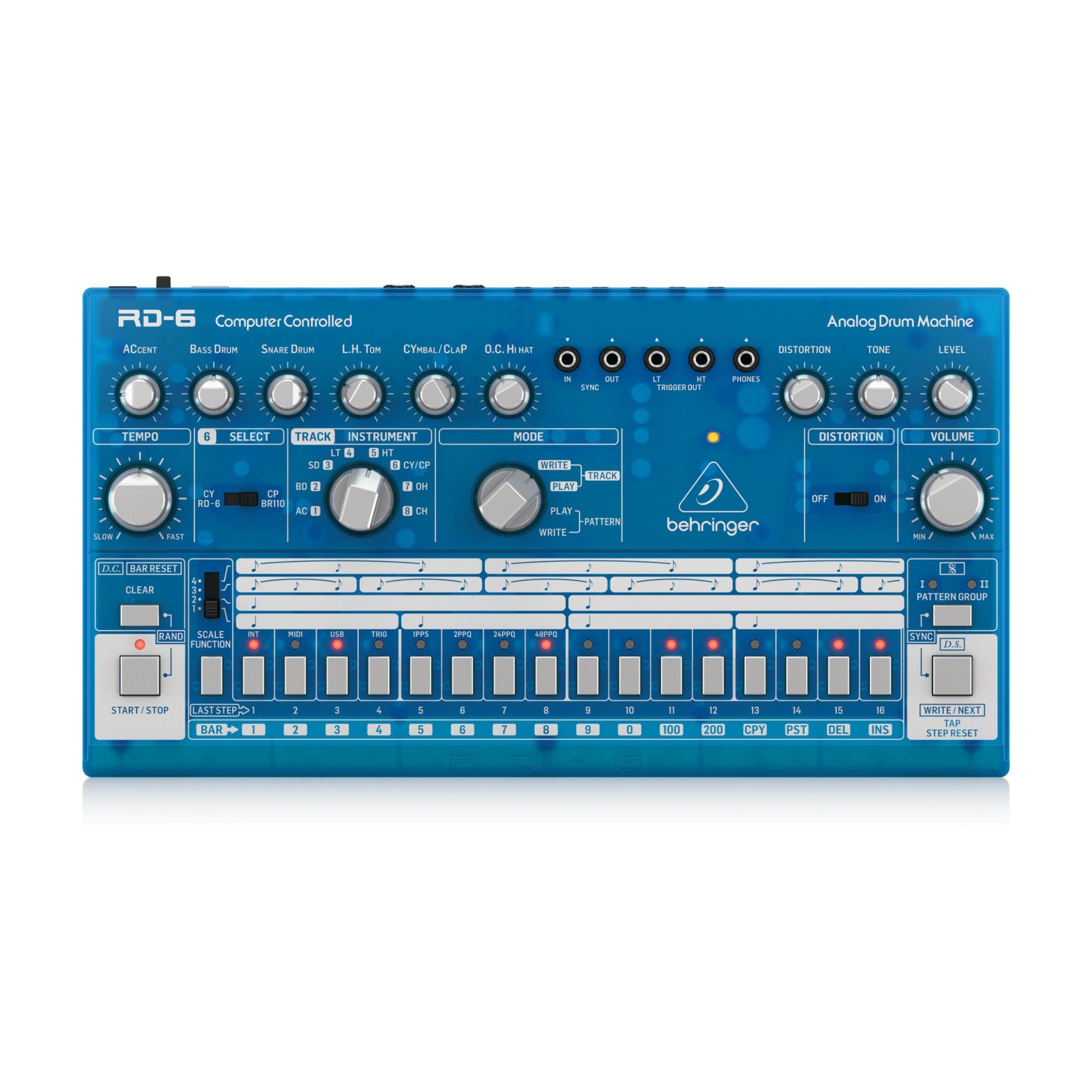 Behringer RD6BB Sintetizador Drum Machine Análogo Celeste