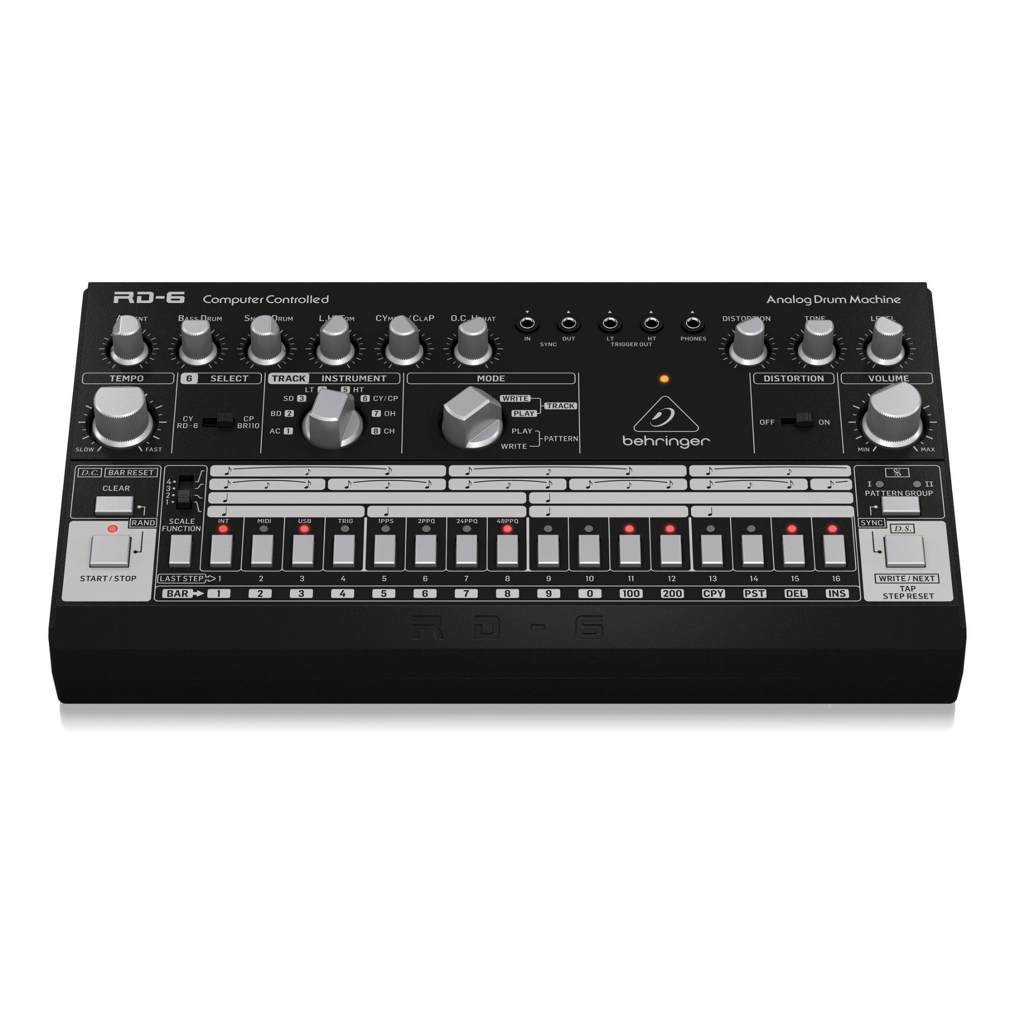 Behringer RD 6 BK Sintetizador Análogo Drum Machine Negro