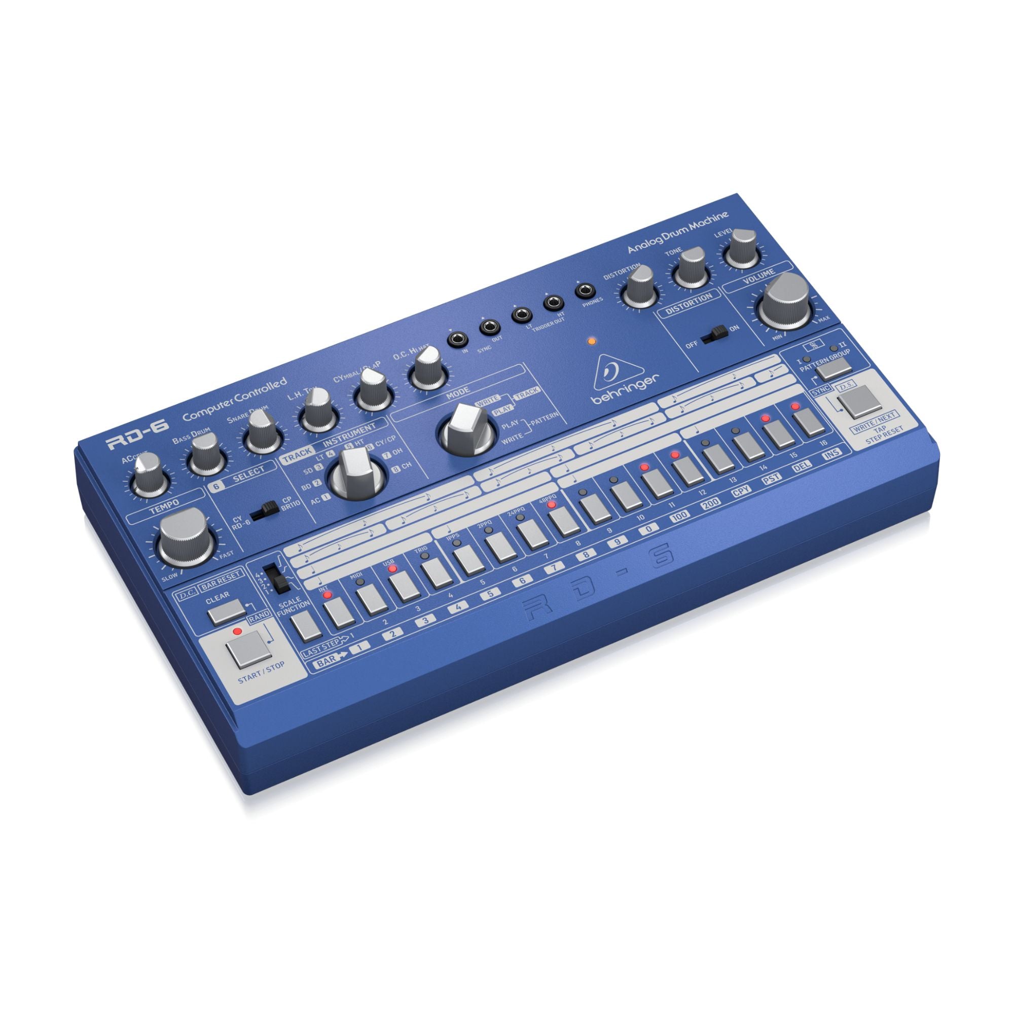 Behringer RD6BU Sintetizador Drum Machine Análogo Azul