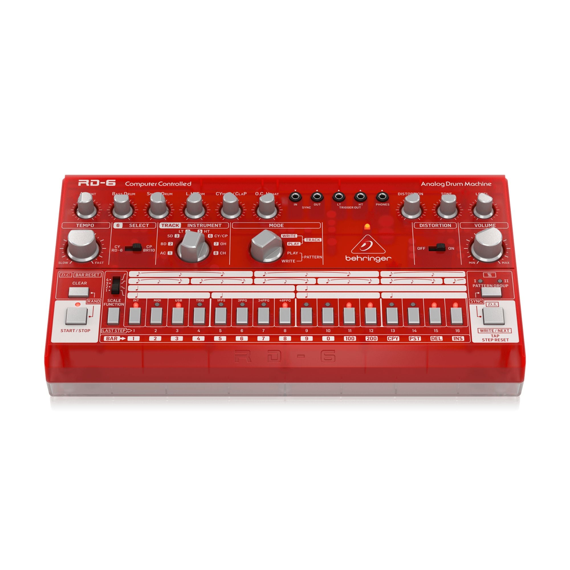 Behringer RD6SB Sintetizador Drum Machine Análogo Rojo