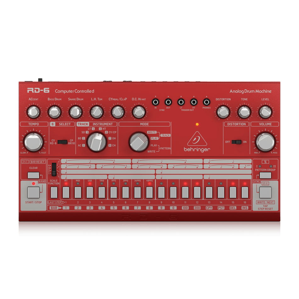 Behringer RD6RD Sintetizador Drum Machine Análogo Rojo
