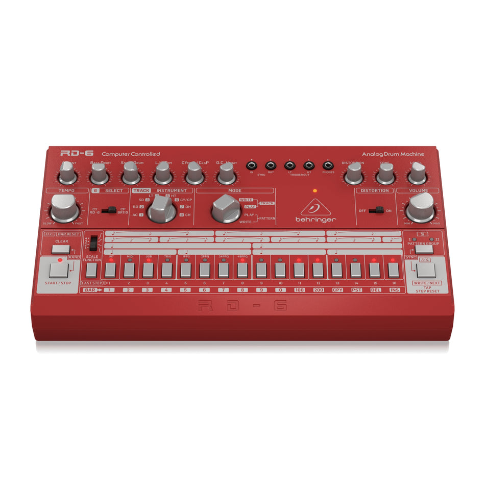 Behringer RD6RD Sintetizador Drum Machine Análogo Rojo