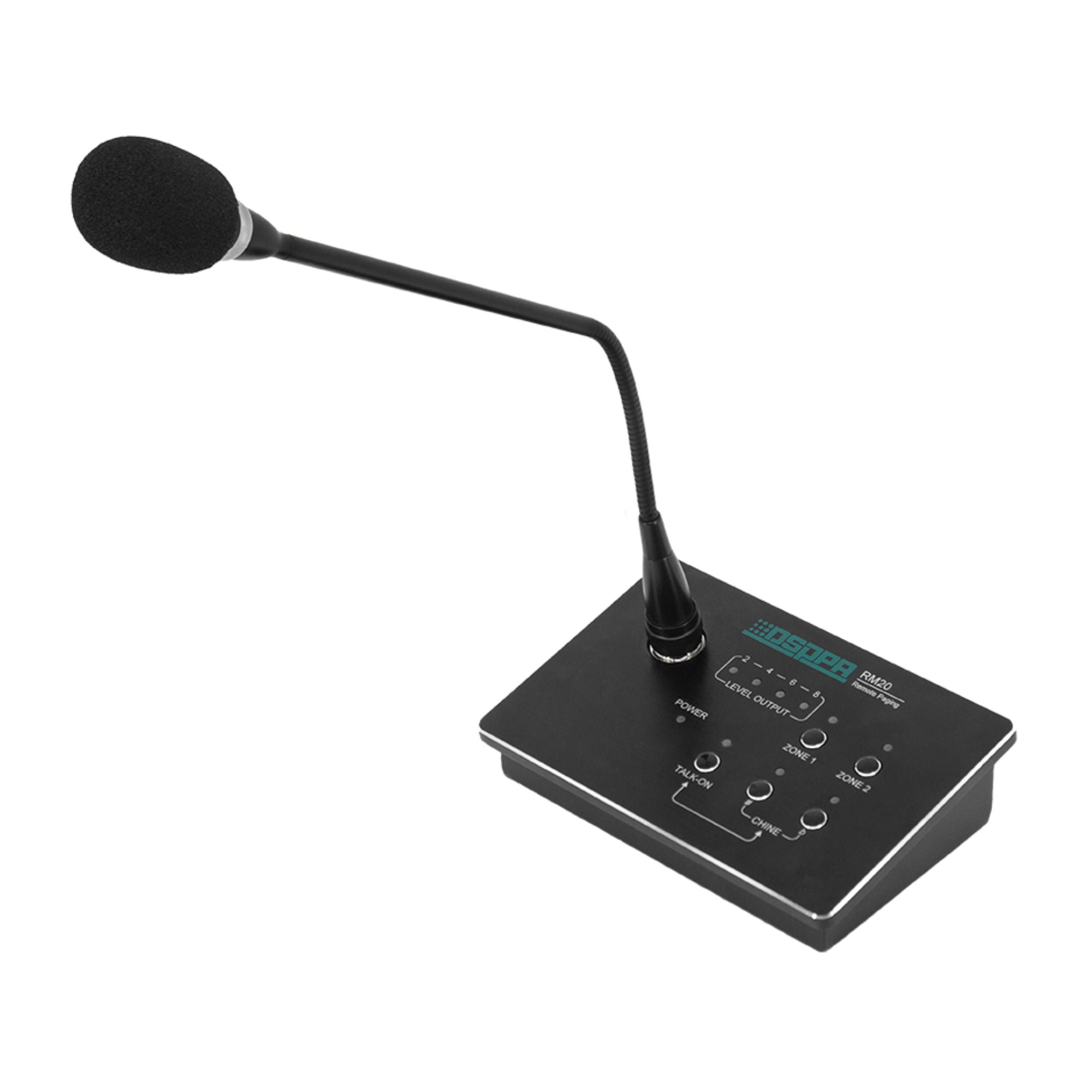 DSPPA RM20 Micrófono de Pedestal Remote Paging de 2 Zonas